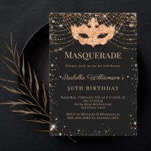Masquerade black gold birthday party