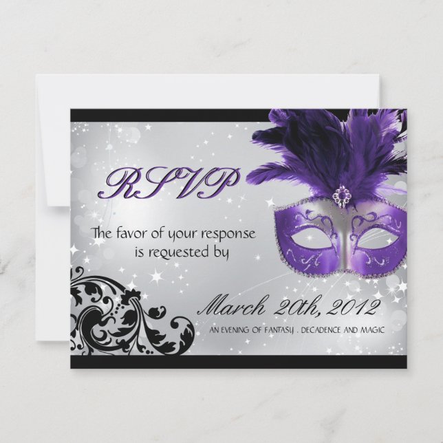 Masquerade Bröllops OSA-kort OSA Kort (Framsida)