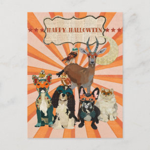 MASQUERADE DJUR HALLOWEEN-vykort Vykort