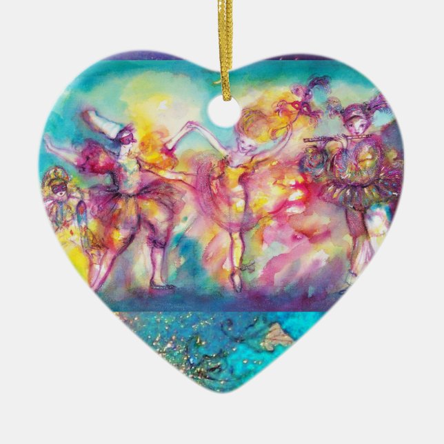MASQUERADE / FJÄRILSVÄXT Hjärtat Julgransprydnad Keramik (Framsidan)