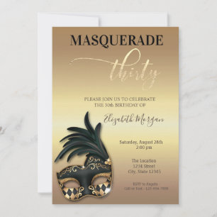 Masquerade Gold 30-årsjubileum Inbjudningar