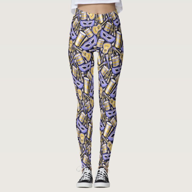Masquerade Mardi Gras Pop Mode Leggins Leggings (Framsida)