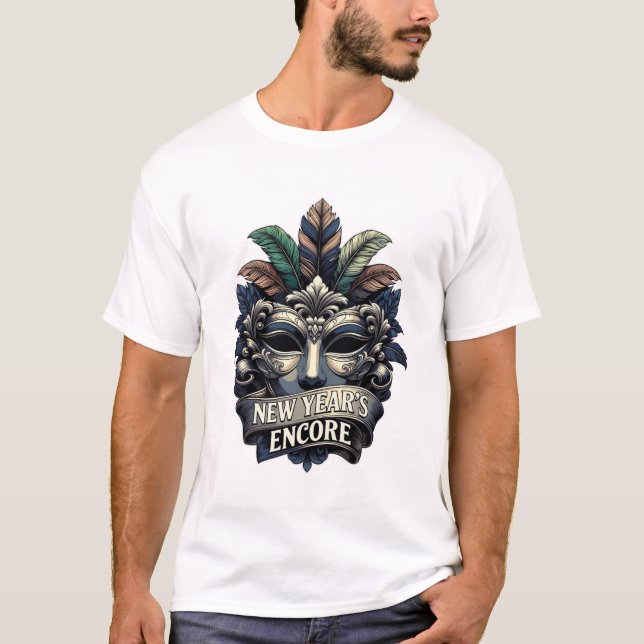 Masquerade Mask T-Shirt, Symmetrical Filigree Prem T Shirt (Framsida)