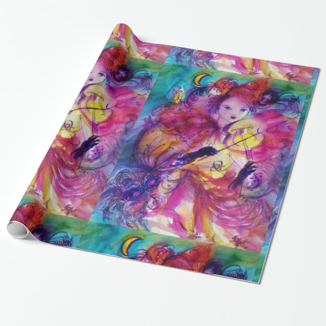 MASQUERADE NIGHT/Venetian Carnival Presentpapper (Utrullad)