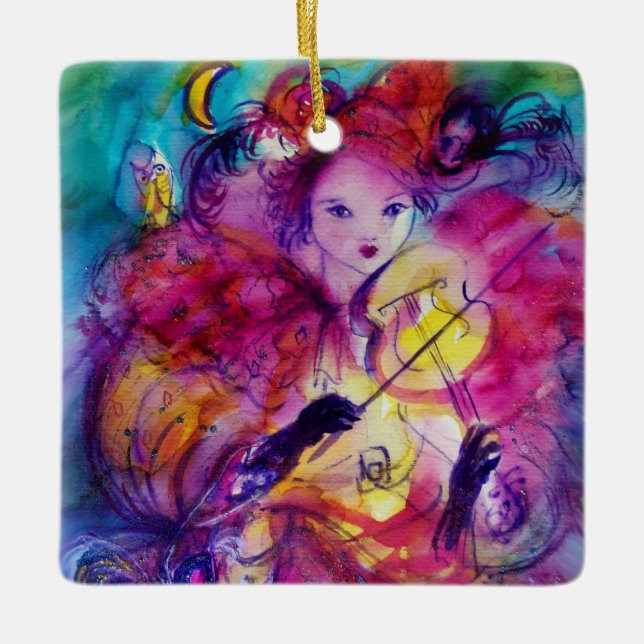 MASQUERADE NIGHT/Violinist i Nighjt Julgransprydnad Keramik (Framsida)