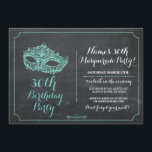 MASQUERADE Party Mint Mask Inbjudan 30:e 40:e femt<br><div class="desc">Inbjudningsdesign för elegant Masquerad Party Guld Mask. Perfekt för vilken ålder som helst. Ändra bara texten till kostym i party. Bakåtskriften ingår.</div>