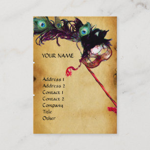 MASQUERADE PARTY parchment Visitkort