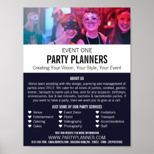 Masquerade Party, Party Event Planner Advertising Poster