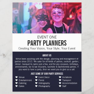 Masquerade Party, Party Event Planner Advertising Reklamblad