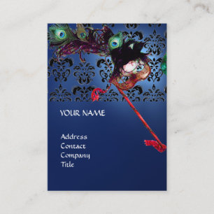 MASQUERADE PARTY svartvit damm Visitkort