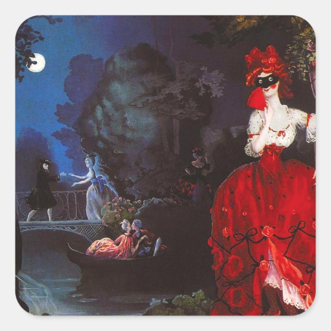 Masquerade Stickers Fyrkantigt Klistermärke (Framsida)