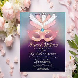 Masquerade,Stjärnor, Ombre Sweet 16 Inbjudningar