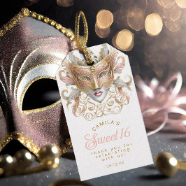 Masquerade Sweet 16 Rose Gold ID1032 Presentetikett