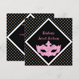 MASQUERADE SWEET SIXTEEN INVITATION SPOT INBJUDNINGAR