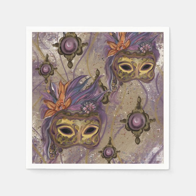 MASQUERADE VENICE  KONST      PAPPERSSERVETT (Framsidan)