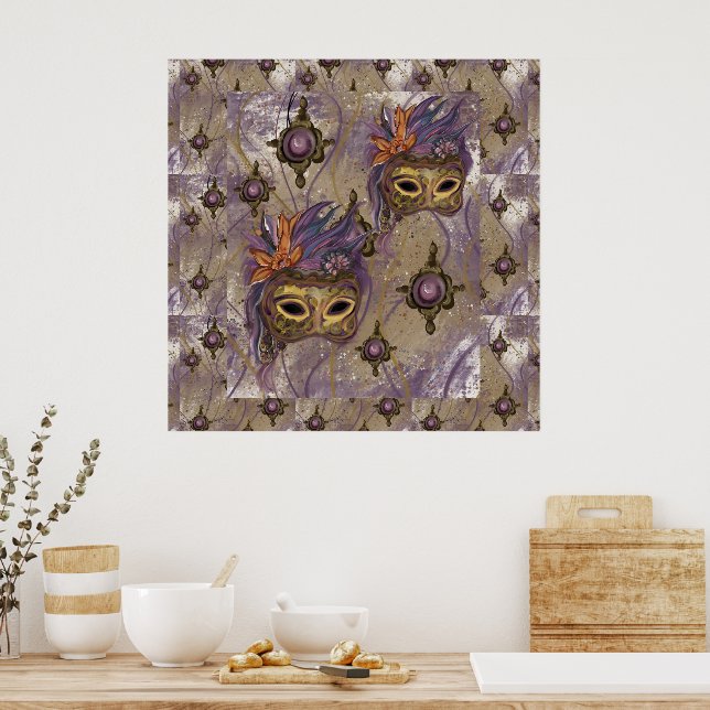 MASQUERADE VENICE  KONST      POSTER (Kök)