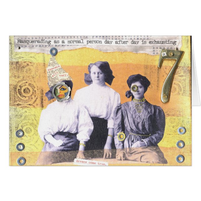 Masquerading som en det normalapersondag efter dag hälsningskort (Framsidan Horizontal)