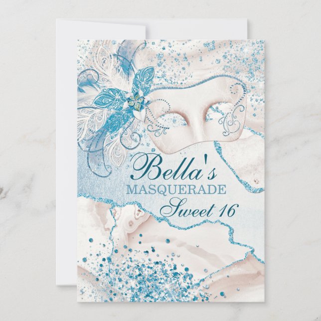 MasqueraFödelsedagsfest inbjudan (Framsida)