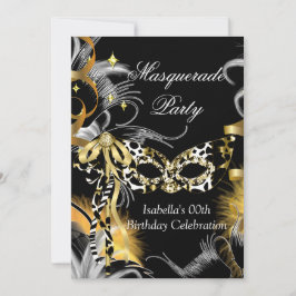 MasqueraFödelsedagsfest Vild Mask Black Guld Inbjudningar