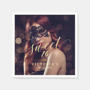 Masquerafoto Sweet 16 Birthday Pappersservett