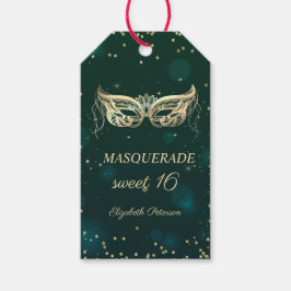 MasqueraGuld Diamonds Grönt Sweet 16 Presentetikett