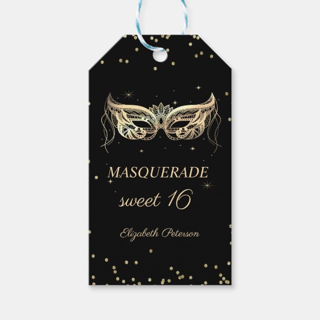 MasqueraGuld Diamonds Sweet 16 Presentetikett (Framsidan)