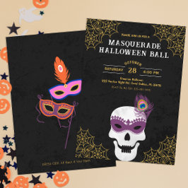 MasqueraHalloween Boll Skull Inbjudan