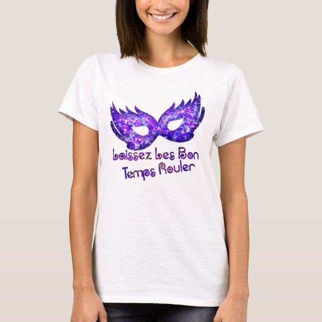 MasqueraLila Glittery Mask T Shirt (Framsida)