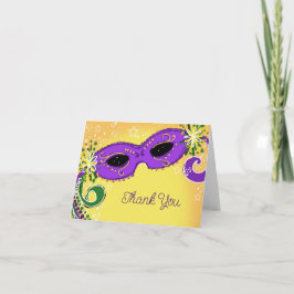MasqueraLila Gult Mask Whimsical Stars Tack Kort