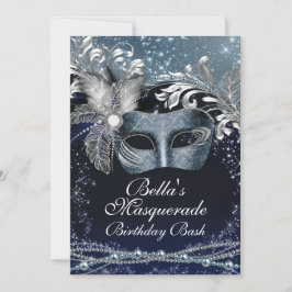 MasqueraMardi Gras Födelsedagsfest inbjudan