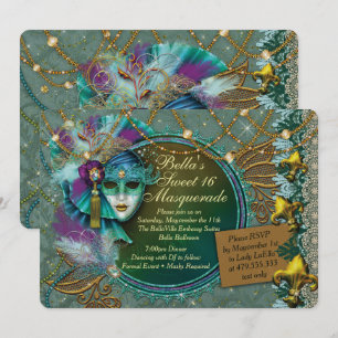 MasqueraMardi Gras Party-inbjudningar Inbjudningar