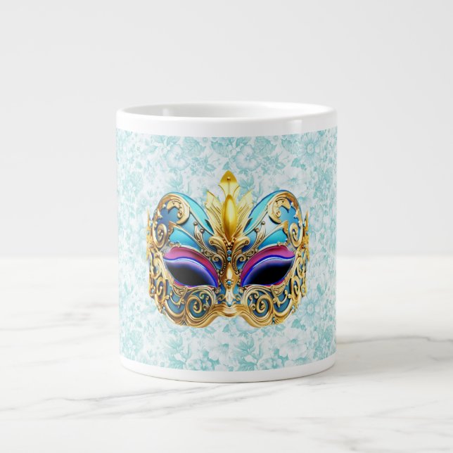 Masqueramask med Golden Embellishments Jumbo Mugg (Framsidan)