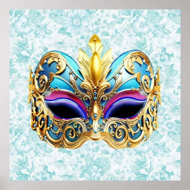 Masqueramask med Golden Embellishments Poster (Framsidan)