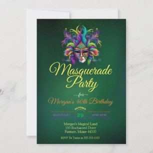 Masqueramask party födelsedag inbjudningar