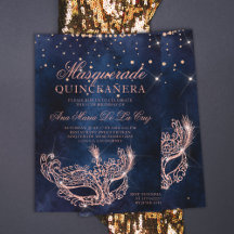 Masqueramask ro guld glitter quinceanera