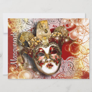 Masqueramask venetian mardi gras party inbjudningar