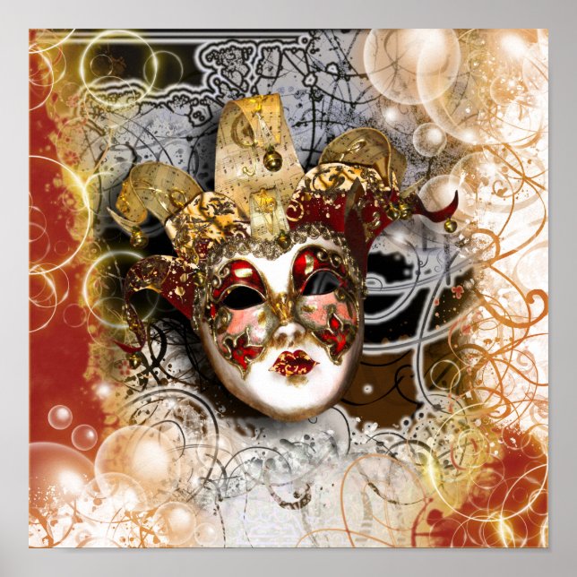 Masqueramask venetian mardi gras party poster (Framsidan)