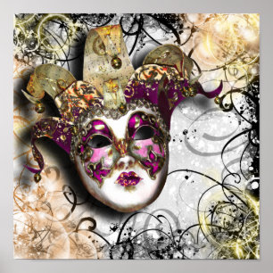 Masqueramask venetian mardi gras party poster