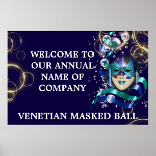 Masqueramask Venetian maskerad boll Poster
