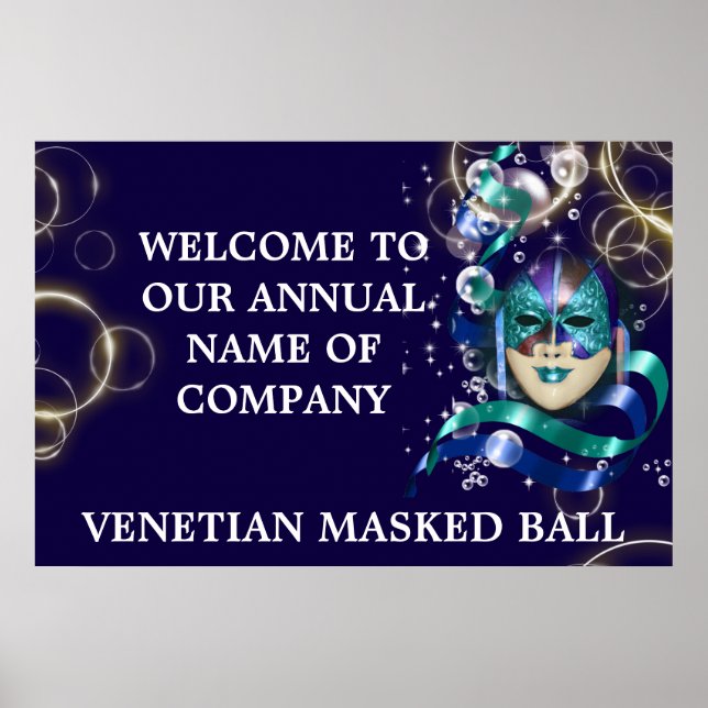 Masqueramask Venetian maskerad boll Poster (Framsidan)