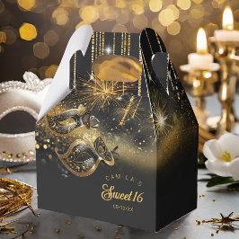 Masqueramasker Sweet sixteen Black Guld ID1032 Presentaskar