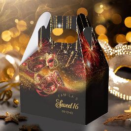Masqueramasker Sweet sixteen Red Guld ID1032 Presentaskar