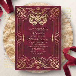 Masqueramaskröd Elegant Quinceanera Inbjudningar