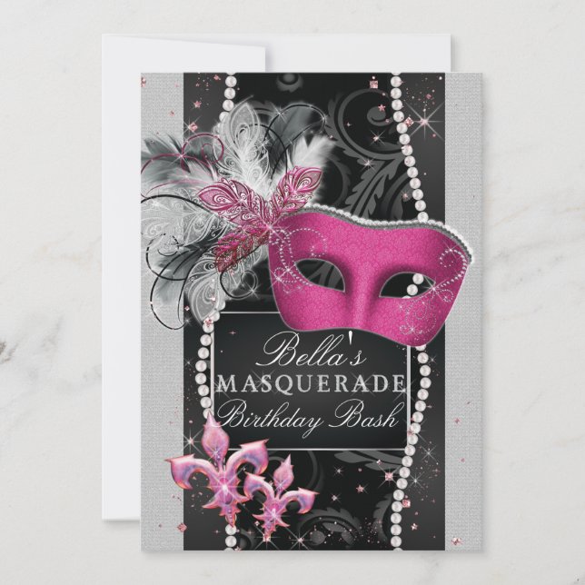 Masqueraparters inbjudningar, Mis Quince Anos Inbjudningar (Framsida)