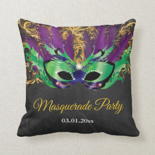 MasqueraParty Magic Night Grönt Lila Guld Kudde