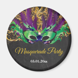 MasqueraParty Magic Night Grönt Lila Guld Magnet