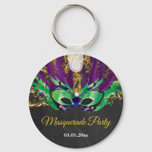 MasqueraParty Magic Night Grönt Lila Guld Nyckelring