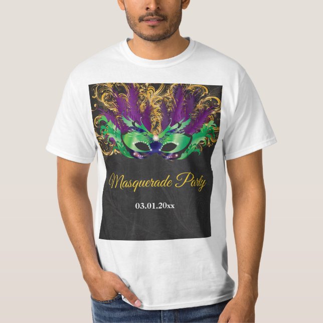 MasqueraParty Magic Night Grönt Lila Guld T Shirt (Framsida)