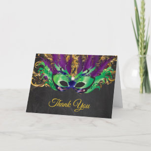 MasqueraParty Magic Night Grönt Lila Guld Tack Kort