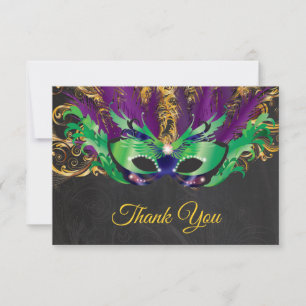 MasqueraParty Magic Night Grönt Lila Guld Tack Kort